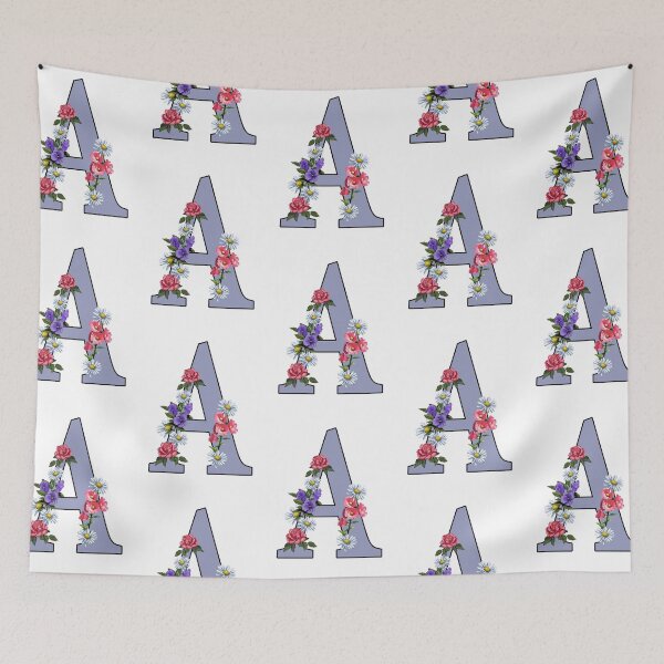 Item preview, Letter A, Initial, Monogram, With Floral Art designed and sold by JoyfulWhimsy.
