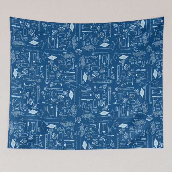 Item preview, Chemistry Science Blue with White Repeat Design designed and sold by Gift-It-Right.