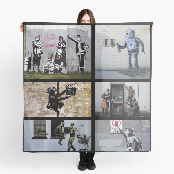 Banksy Merchandise, Banksy Art Montage 04 Scarf