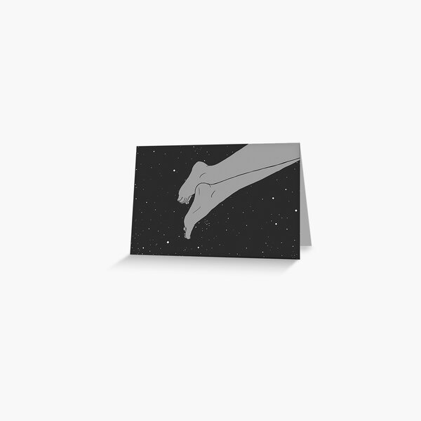 Floating feet in space Greeting Card