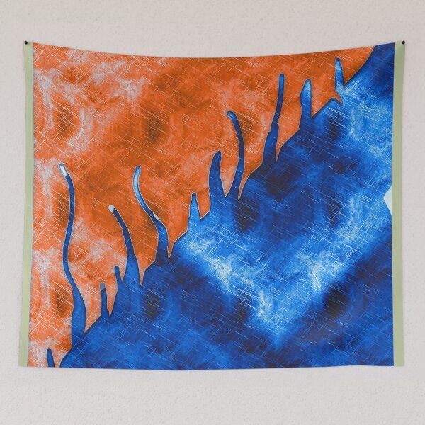 Item preview, Cortina caída naranja / azul designed and sold by Ekistyle.
