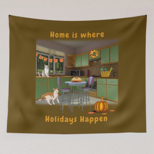 Item preview, Home is where holidays happen - a Thanksgiving kitchen in green designed and sold by DAscroft.