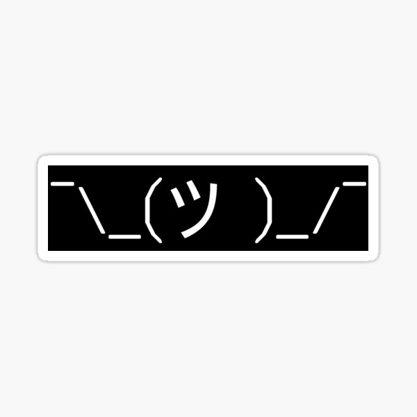Item preview, white on black shrug emoji emoticon designed and sold by gingerlouls.