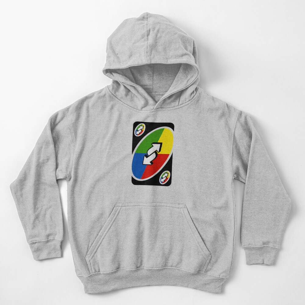 Uno Rainbow Reverse Card Kids Pullover Hoodie By Mrpollux Redbubble - uno reverse card outfit roblox