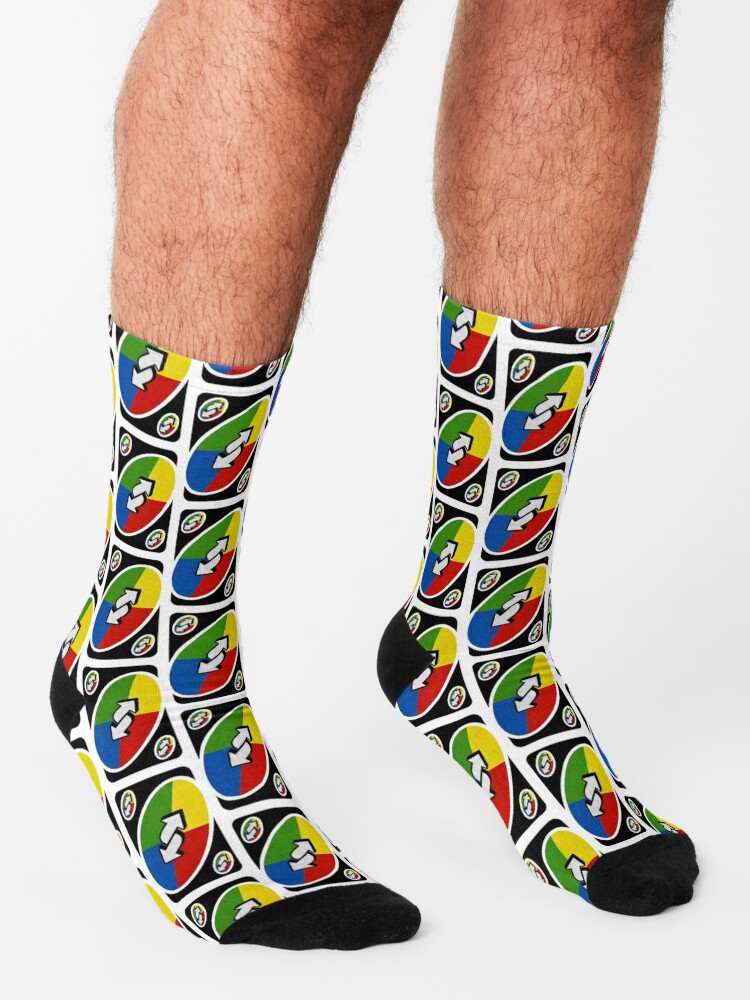 Uno Rainbow Reverse Card Socks for Sale by MrPollux