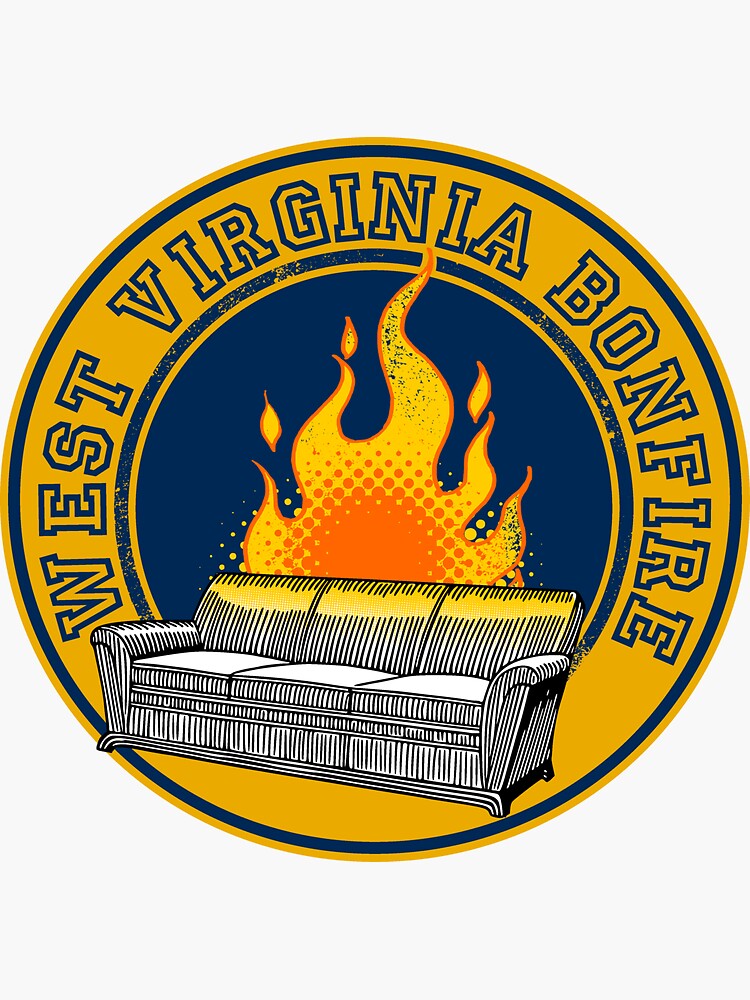 "West Virginia Bonfire Couch Burning Tailgating" Sticker by DaddyHojo