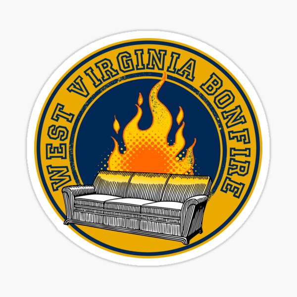 "West Virginia Bonfire Couch Burning Tailgating" Sticker by DaddyHojo