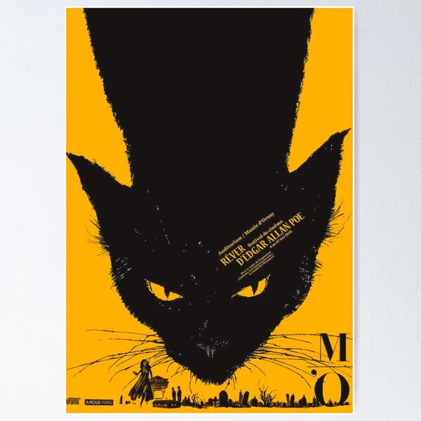 Item preview, Edgar Allen Poe the Black Cat Vintage Poster designed and sold by Vintage Designs +.