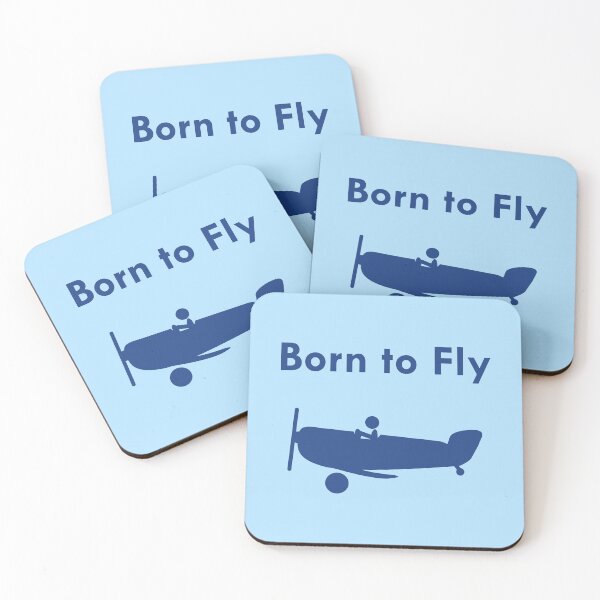 Item preview, Born to Fly Vintage Airplane with Pilot Light-Monotone designed and sold by TinyStarAmerica.