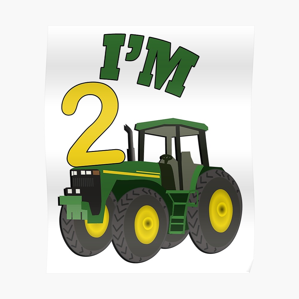 Carte De Vœux Cadeau D Anniversaire De 2 Ans Mignonne Ferme A Theme Tracteur Deux Ans Cartes Et Cadeaux Par Tamdevo1 Redbubble