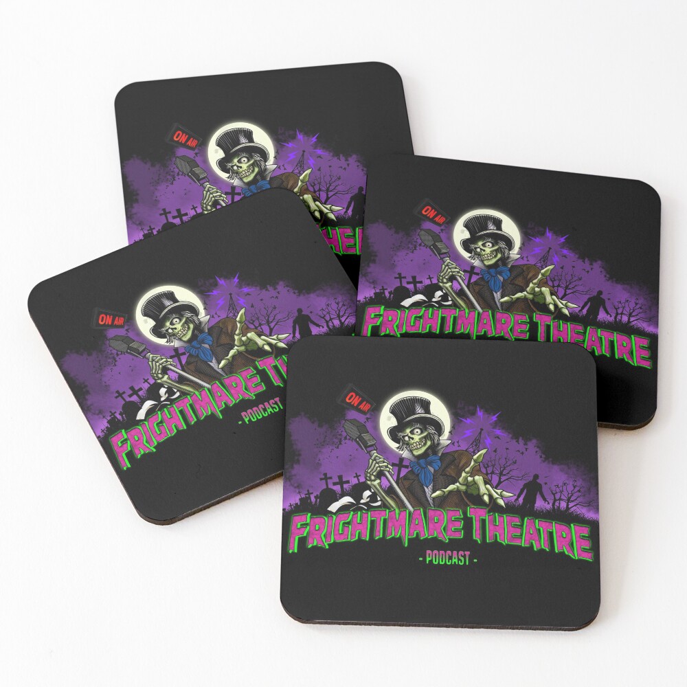 FRIGHTMARE THEATRE PODCAST MAIN Coasters (Set of 4)
