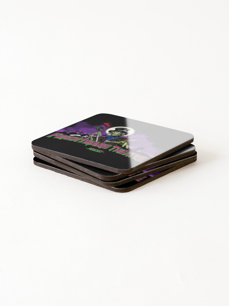 Thumbnail 4 of 5, Coasters (Set of 4), FRIGHTMARE THEATRE PODCAST MAIN designed and sold by npshelton.