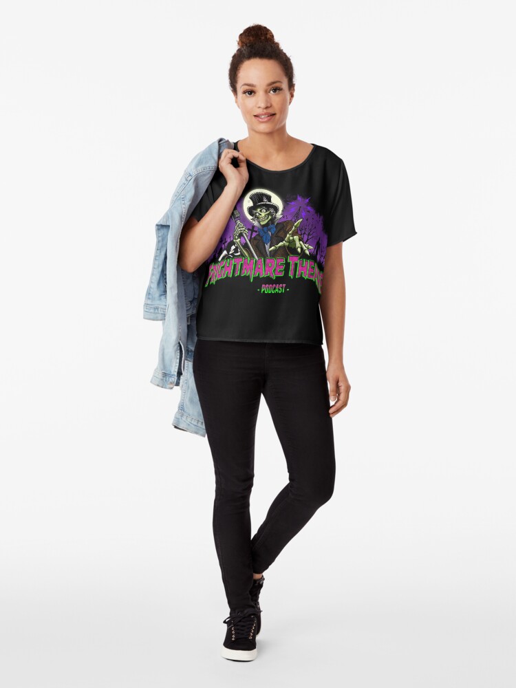 Alternate view of FRIGHTMARE THEATRE PODCAST MAIN Chiffon Top