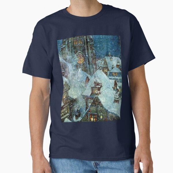 Item preview, The Snow Queen Flies Over A Snowy Christmas Village - Edmund Dulac designed and sold by forgottenbeauty.