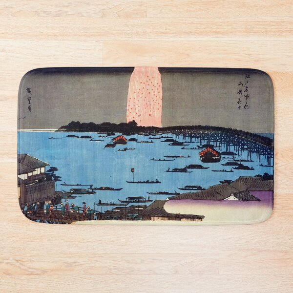 Item preview, Utagawa Hiroshige - Fireworks at Ryogoku Bridge designed and sold by Hangastudio.