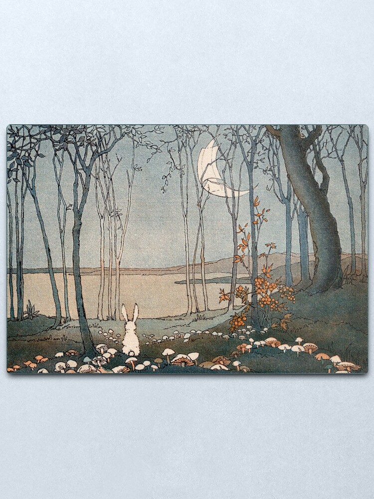 Alternate view of Bunny and the New Moon - Shirley Kite Metal Print