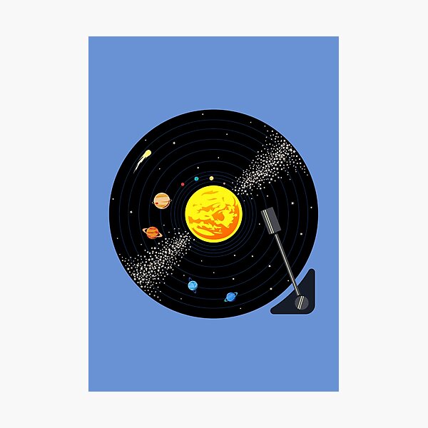 Solar System Vinyl Record Photographic Print
