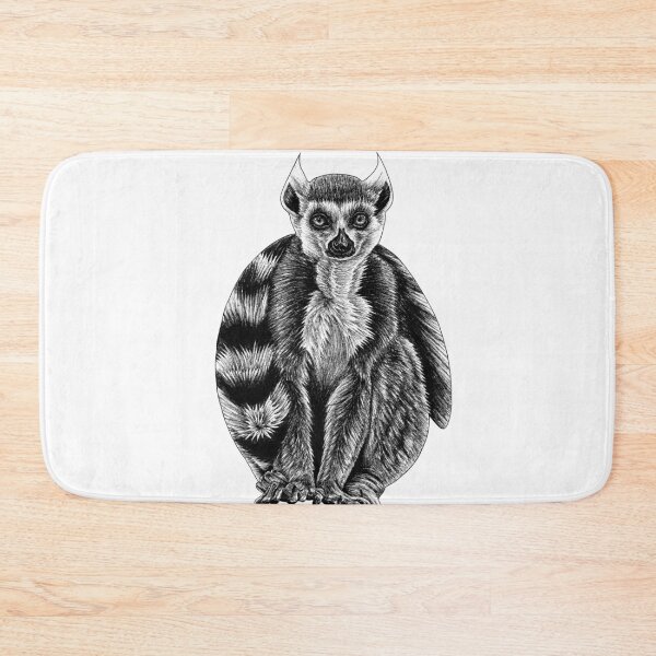 Item preview, Ring tailed lemur - ink illustration designed and sold by LorenDowding.