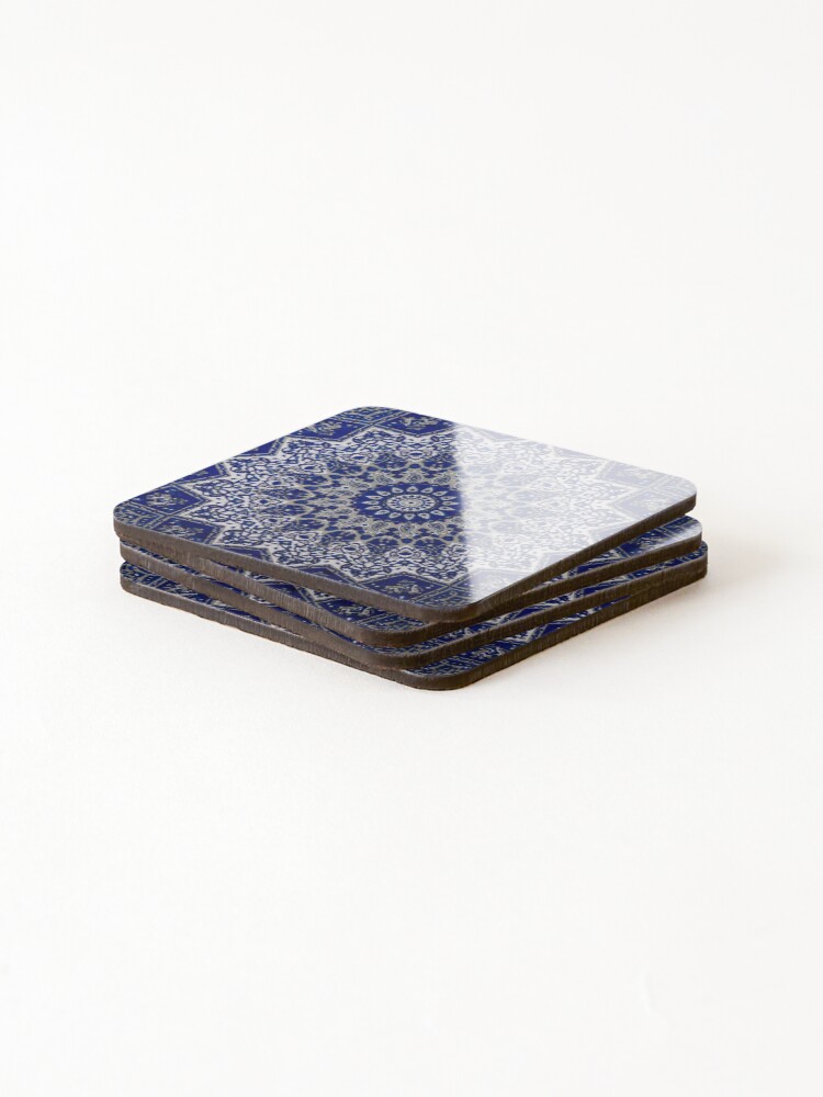 Alternate view of Andalusia Blue Alhambra Traditional Moroccan Artwork Coasters (Set of 4)