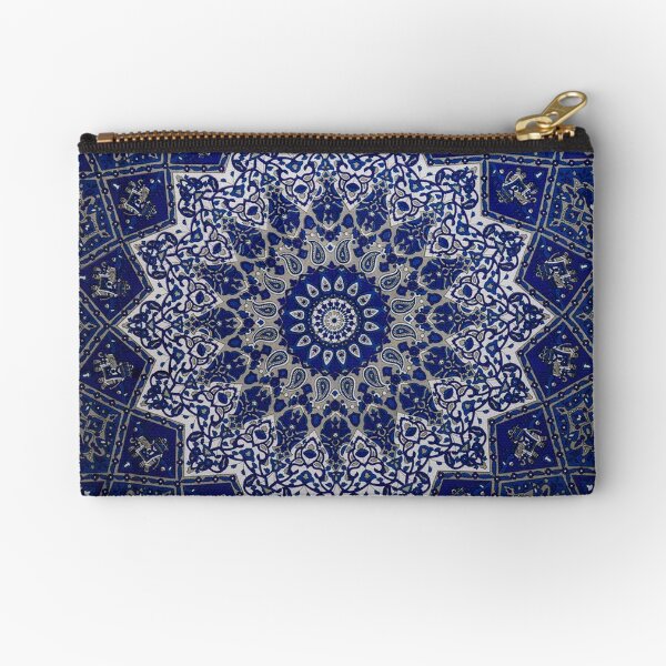 Andalusia Blue Alhambra Traditional Moroccan Artwork Zipper Pouch