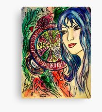 Mapping out Her World... Canvas Print
