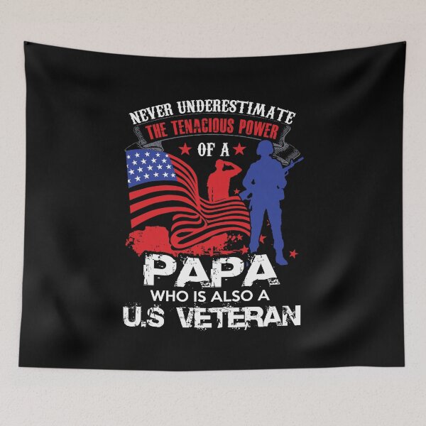 Item preview, Never underestimate the tenacious power of a Papa who is also a U.S Veteran designed and sold by jsvshop.