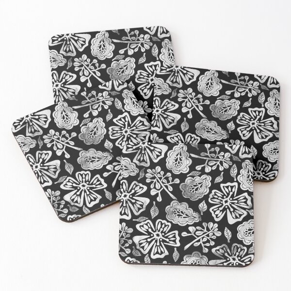 Item preview, Monochrome Retro Florals designed and sold by RC-aRtY.