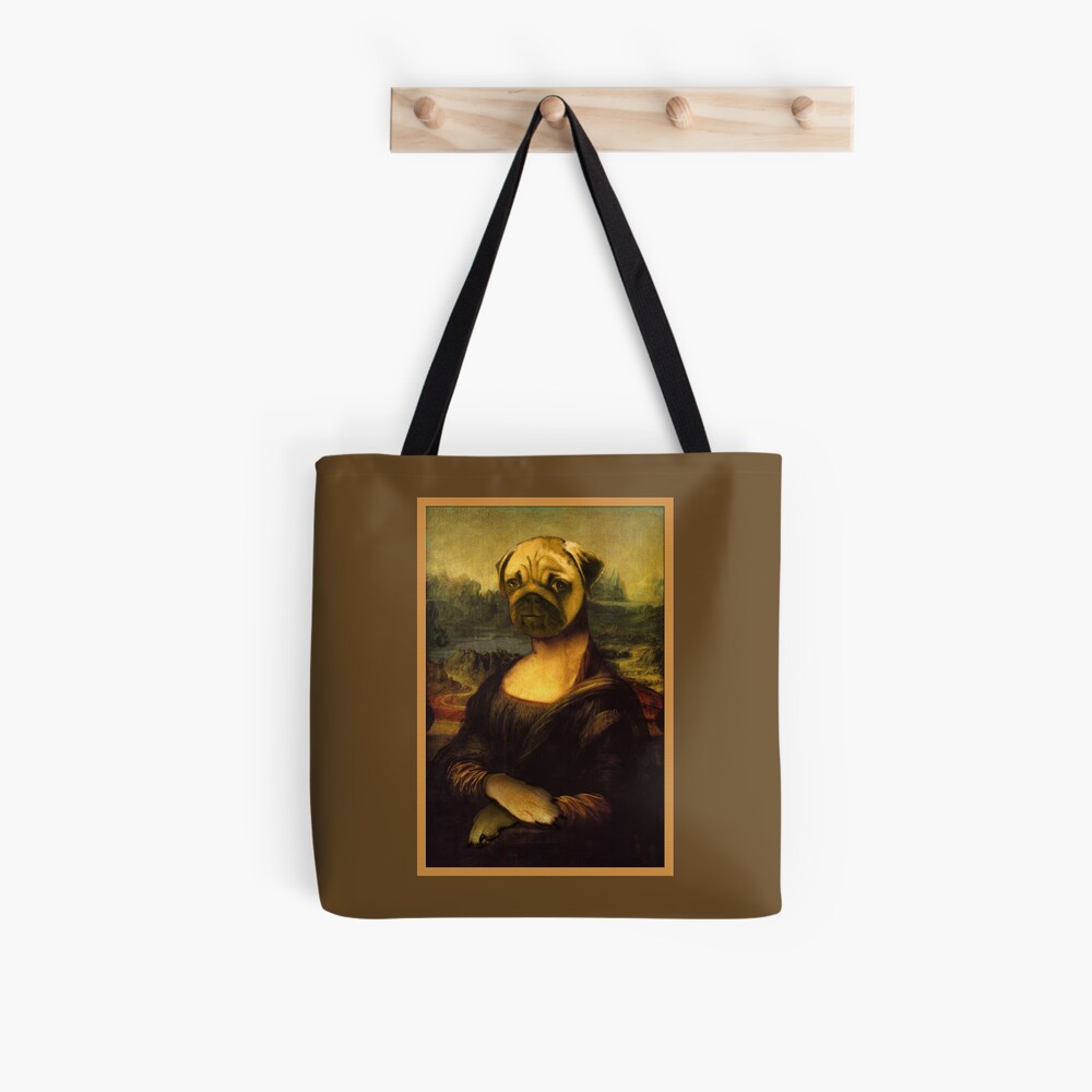 Mona Lisa Pug Tote Bag