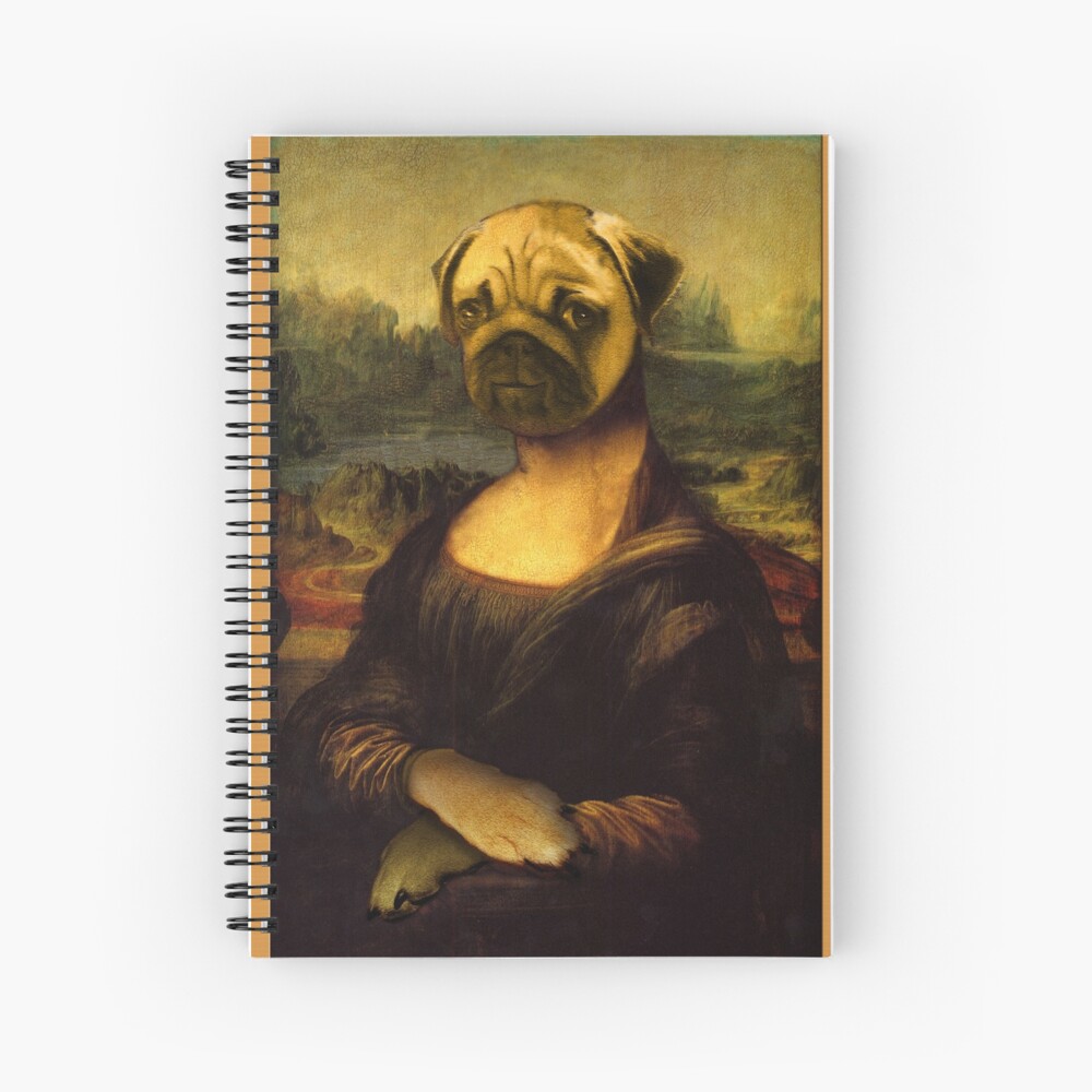 Mona Lisa Pug Spiral Notebook