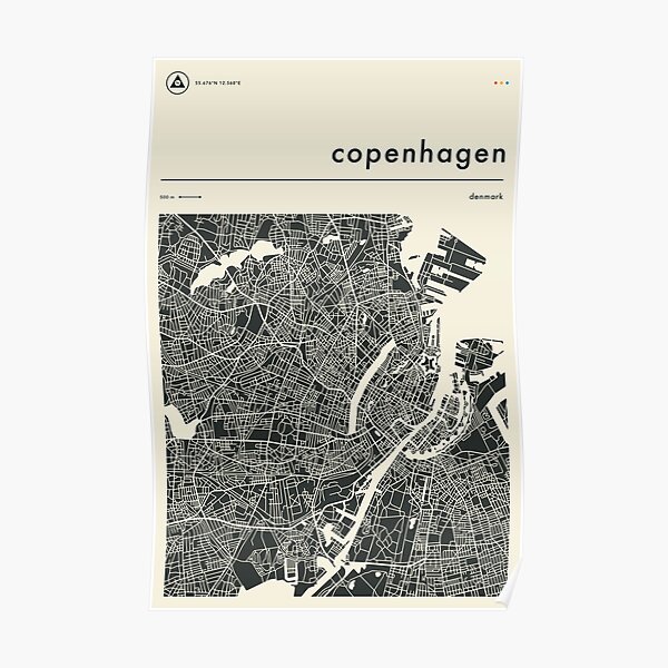 COPENHAGEN MAP Poster