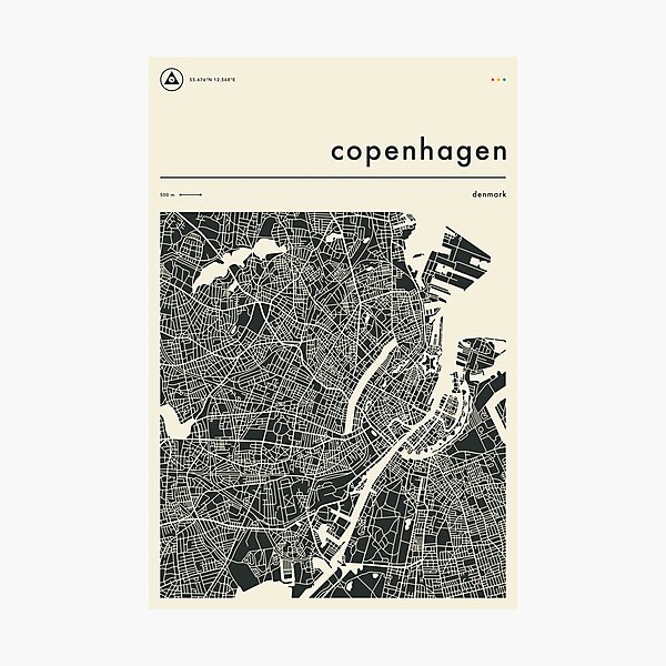 Item preview, COPENHAGEN MAP designed and sold by JazzberryBlue.