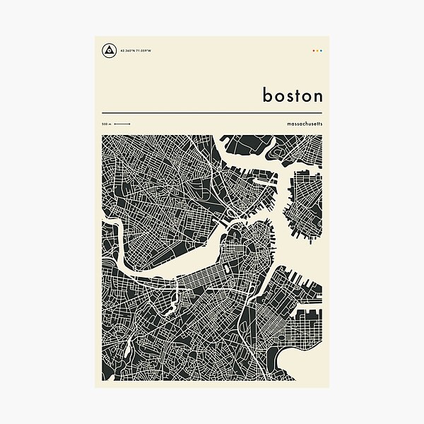Item preview, BOSTON MAP designed and sold by JazzberryBlue.