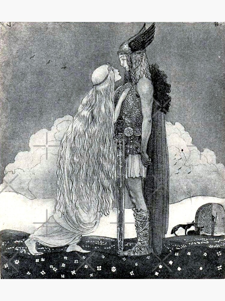 Poster D'Art Vintage John Bauer - Déesse Freyja - Décoration Murale Sur Demande