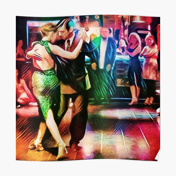 Tango Performance in La Parrilla Milonga Buenos Aires Poster