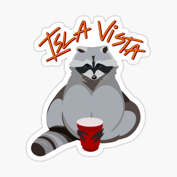 Vista previa del artículo con la obra «Mapache de Isla Vista», diseñado y vendido por Eliana Tucker.