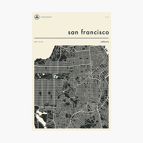 Item preview, SAN FRANCISCO MAP designed and sold by JazzberryBlue.