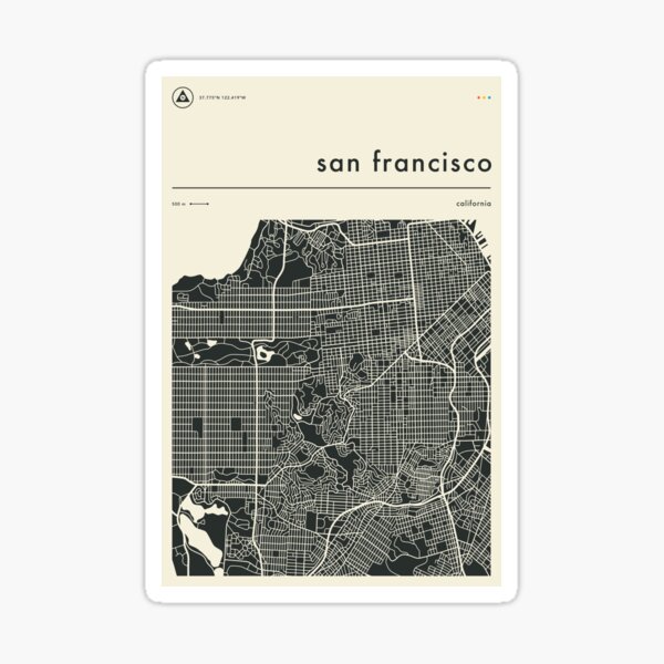 SAN FRANCISCO MAP Sticker