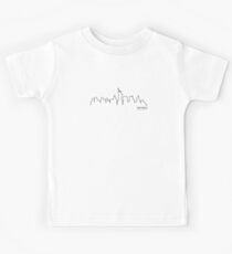 Camiseta para niños Paisaje urbano de Nueva York (línea negra)