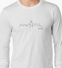 New York cityscape (black line) Long Sleeve T-Shirt