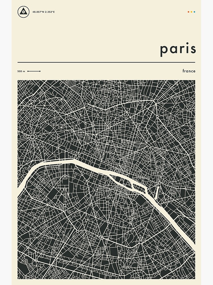 Disover PARIS MAP Premium Matte Vertical Poster