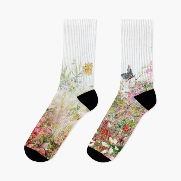 Item preview, English Flower Garden Floral with Butterflies designed and sold by Bridgette  O'Neill.