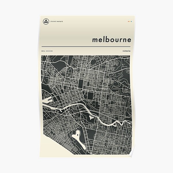 MELBOURNE MAP Poster