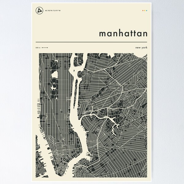 Artikel-Vorschau von KARTE VON MANHATTAN, designt und verkauft von JazzberryBlue.