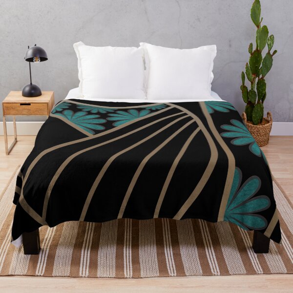 Flowers Art Deco Throw Blanket