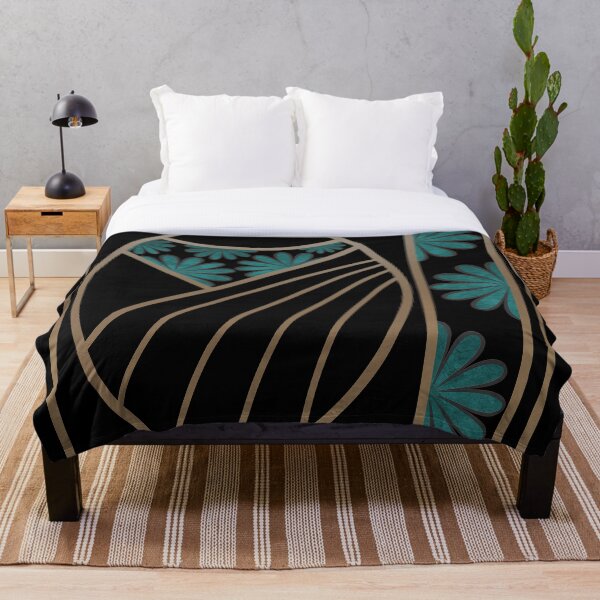 Flowers Art Deco Throw Blanket