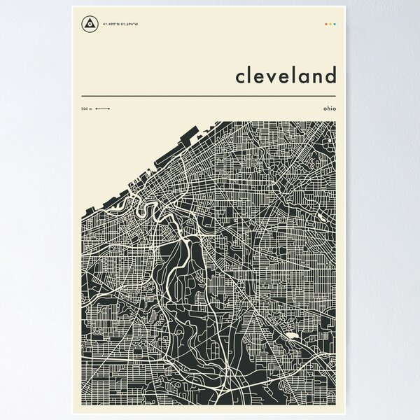 Item preview, CLEVELAND MAP designed and sold by JazzberryBlue.