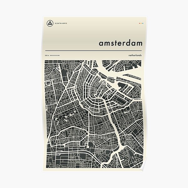 AMSTERDAM MAP Poster