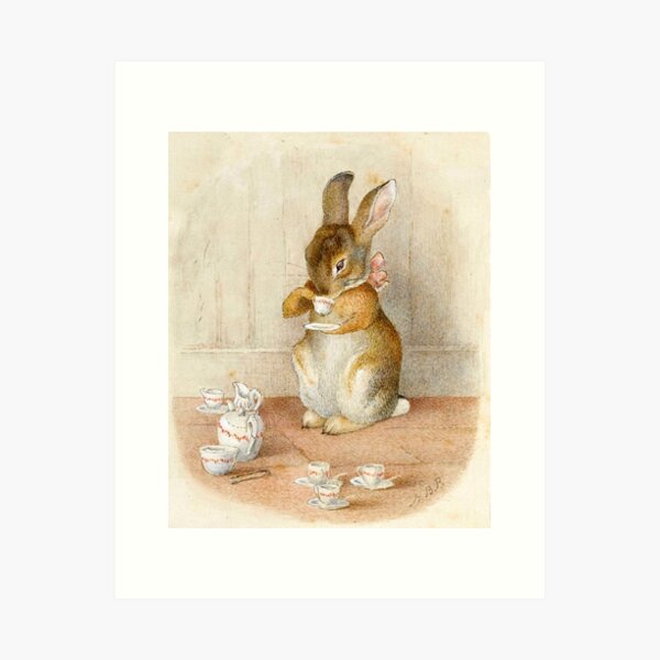 Beatrix Potter Tale Of Peter Rabbit Mrs Rabbit British Childrens Book  Illustrations Matted Framed Art Print Wall Decor 20x26 inch - Poster Foundry