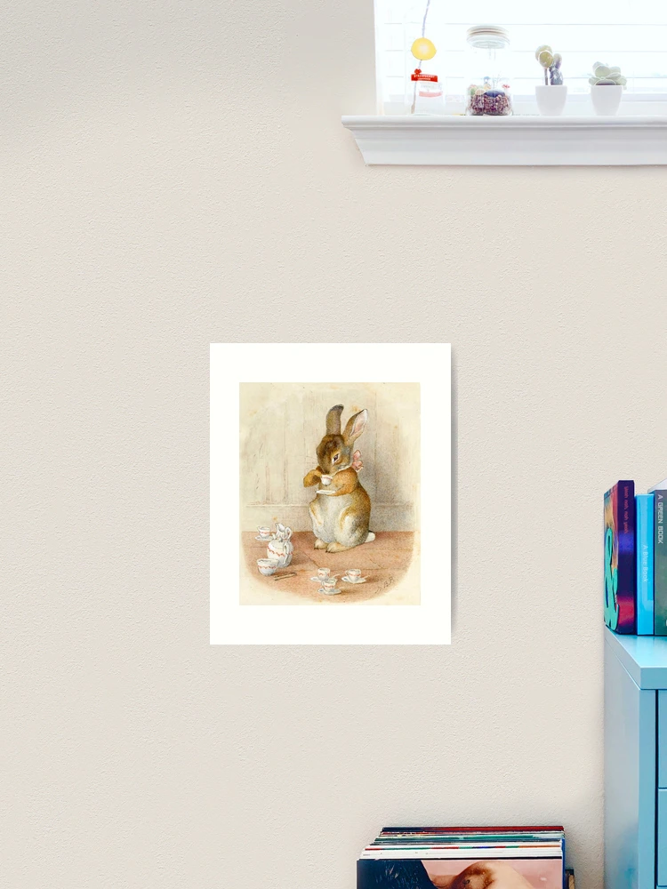 Timeless Beatrix Potter Style Bunny Print – Jumping Over a Fence, Nursery  Wall Art, Classic Story Watercolor