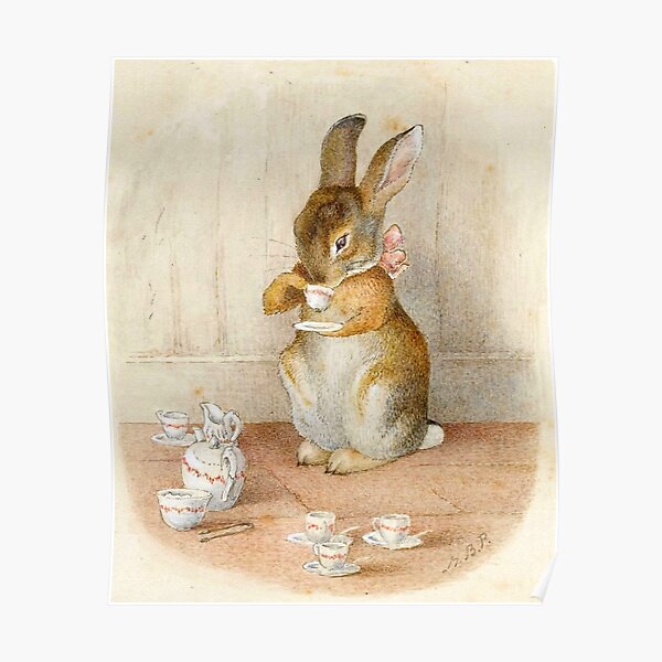 Thé au lapin - Beatrix Potter Poster
